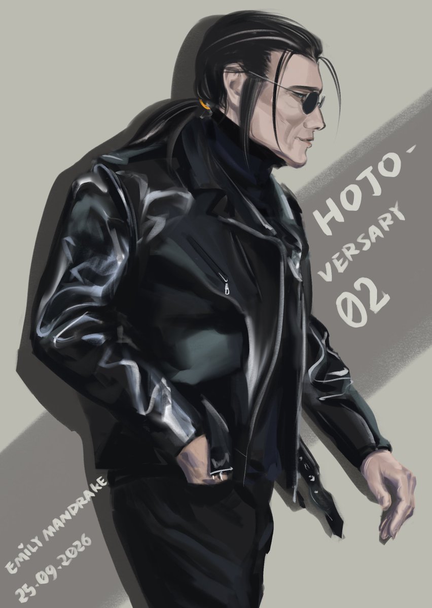 EmilyMandrake's tweet photo. today marks the day Iโve officially drawn Hojo for 2 years! Happy Hojoversary to me! ๐ป
Hojo in leather jacket #hojo #ff7 https://t.co/1yj5YE3VkW