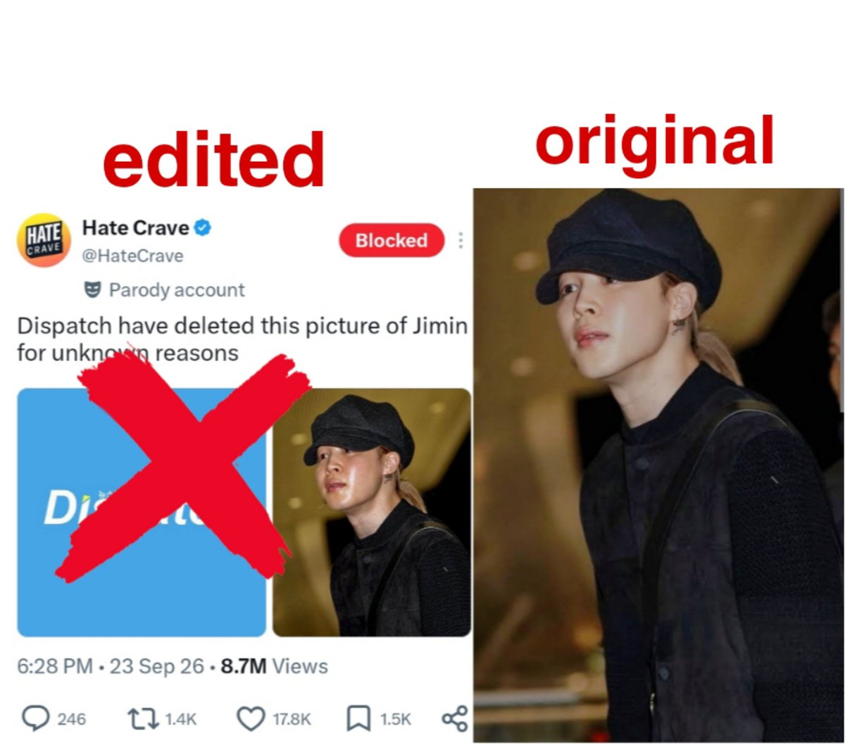 HavenCrave's tweet photo. if you have to rely on edited/fabricated photos to call someone unattractive, you have already lost the argument. Altering someone’s complexion as if that's an insult only exposes the ugliness of your heart.

This is an attemp to smear someone through deliberate manipulation. https://t.co/kB3KuJ4jb6