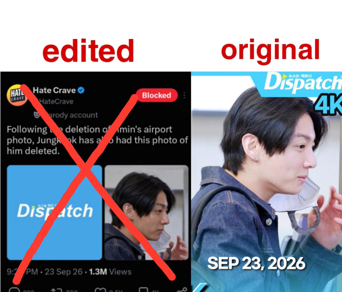 HavenCrave's tweet photo. if you have to rely on edited/fabricated photos to call someone unattractive, you have already lost the argument. Altering someone’s complexion as if that's an insult only exposes the ugliness of your heart.

This is an attemp to smear someone through deliberate manipulation. https://t.co/kB3KuJ4jb6