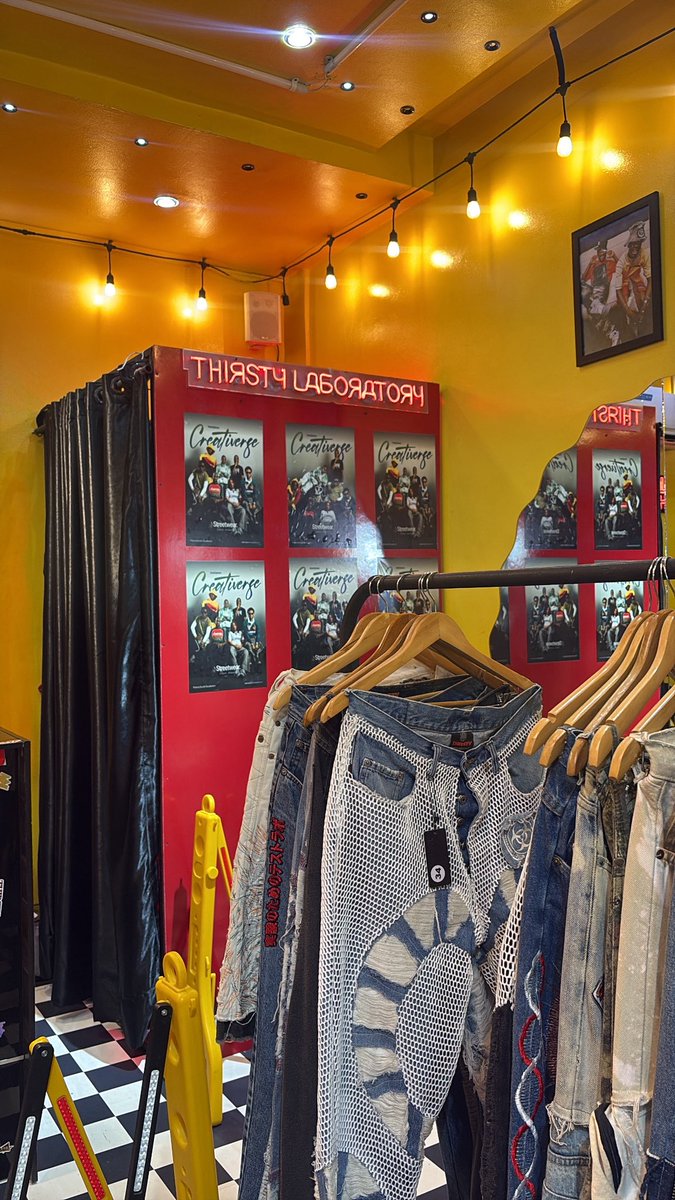 NoteSphere's tweet photo. NoteSphere’s Lagos Streetwear Founders Creativerse posters at @thirstyclub999! 💜 https://t.co/E8vsMXHnUY
