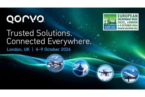 MWJeditor's tweet photo. Qorvo will showcase RF technologies and system-level expertise for radar, satellite communications, defense and space applications at European Microwave Week (EuMW) 2026, taking place at ExceL London from 4 to 9 October.
https://t.co/MMn88MPYh0 https://t.co/3PDVoeXyZ9