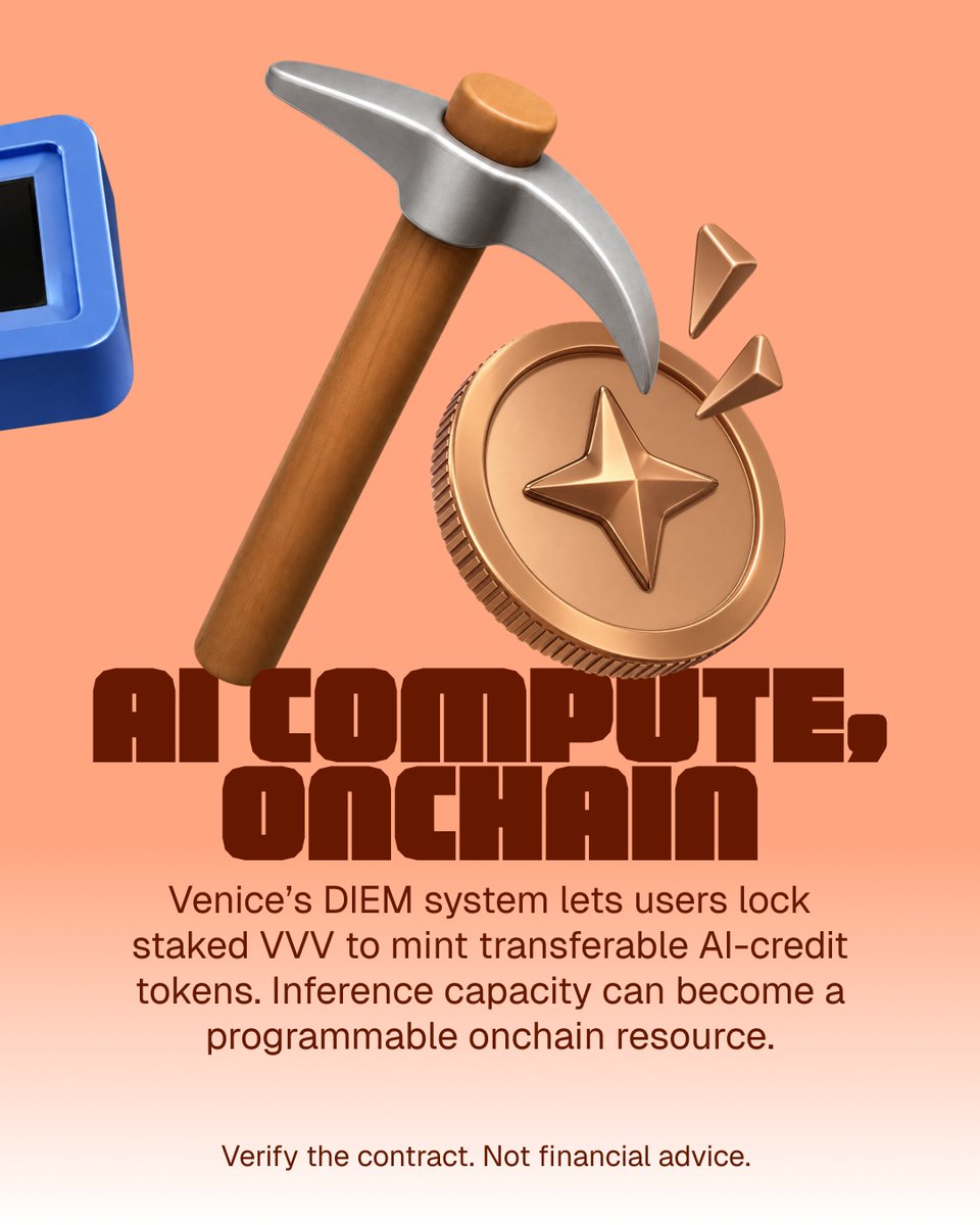 MetaMask's tweet photo. AI and web3 meet at the point that matters most: data.

$VVV is Venice’s token on Base, built with a specific job: connecting a wallet to private AI inference.

Here’s how it works 👇 https://t.co/wNLdtWjnwh