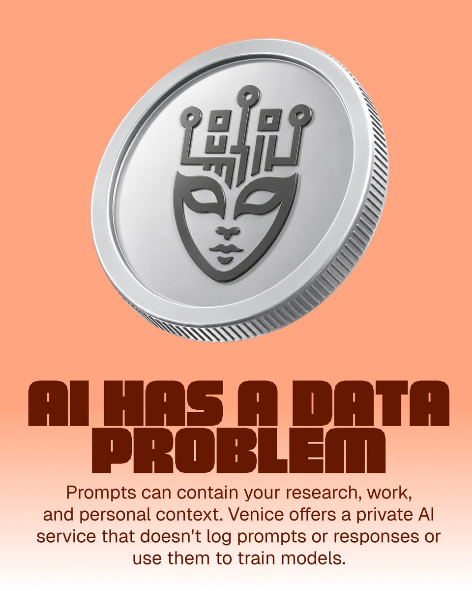 MetaMask's tweet photo. AI and web3 meet at the point that matters most: data.

$VVV is Venice’s token on Base, built with a specific job: connecting a wallet to private AI inference.

Here’s how it works 👇 https://t.co/wNLdtWjnwh