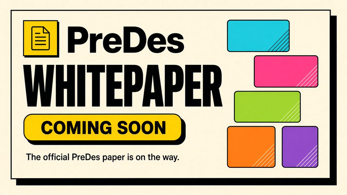 PreDesExchange's tweet photo. 🚀 PreDes WhitePaper - Coming Soon

P2P is currently live as a temporary phase while we prepare for the next stage of the PreDes ecosystem.

A major update is on the way, with important developments planned for PreDes & PDS.

📌 WhitePaper coming soon.
🔜 Something bigger is coming.

Stay active. Stay tuned.
The next phase of PreDes is about to begin.