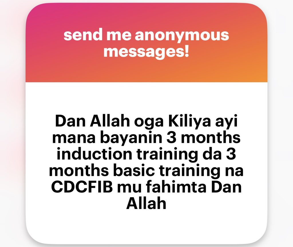 musa_kiliya's tweet photo. 3 months din na state training zakayishi ne a state of origin naka.
Zaka rika zuwa da safe zuwa 10 haka kun gama kadawo gida. Kuma da kun gama za’ayi commissioning inku as officers ku fara aiki amma kunada limitations na wasu abubuwa

Shikuma 3 months National training a training school zakuyi da kunje ba maganar fita sai angama da kun gama kowace state za’a iya posting inka