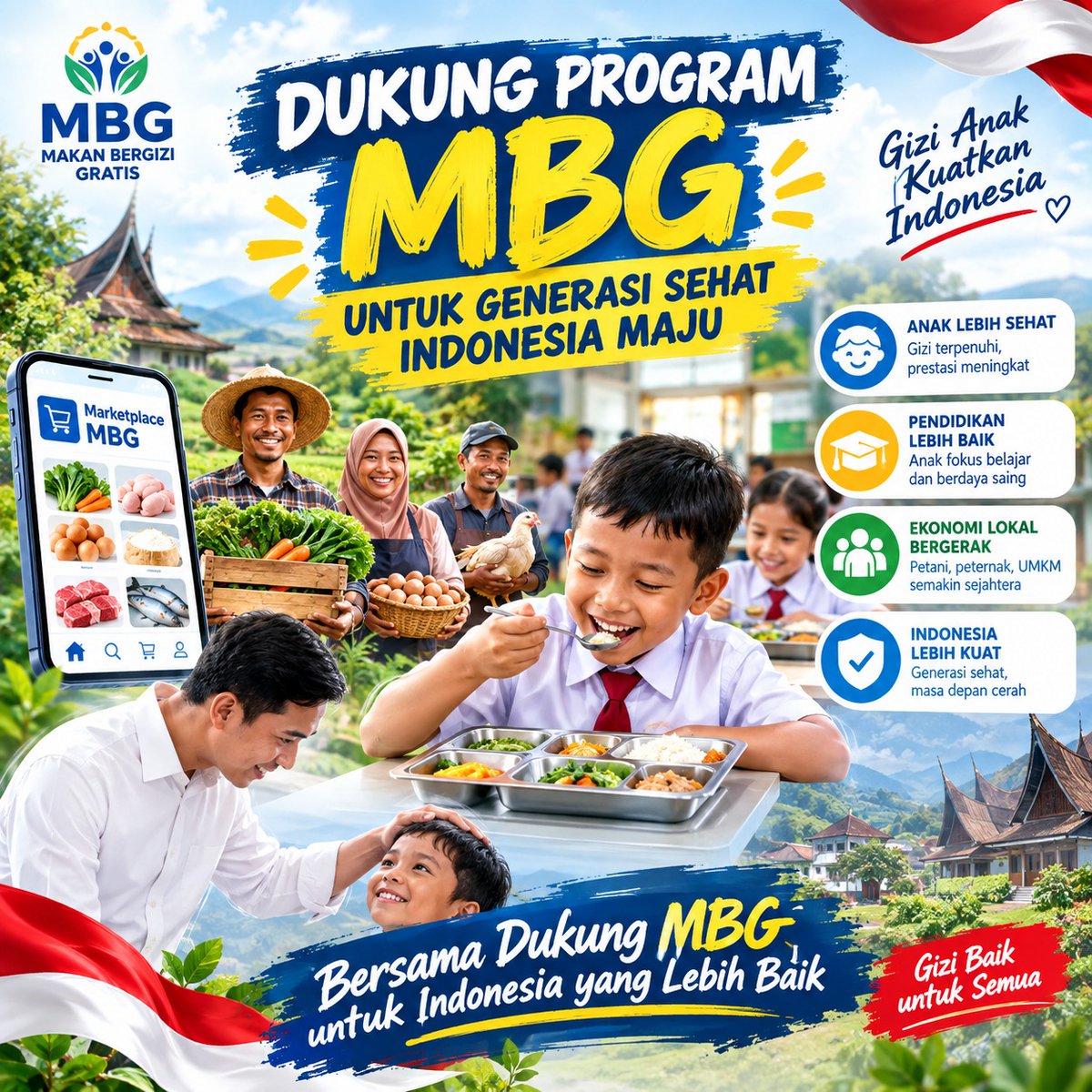 novitraramli777's tweet photo. Program MBG tak hanya mencukupi gizi anak-anak untuk tumbuh kembang optimal, tetapi juga memberdayakan petani, peternak, dan UMKM lokal.
#DukungProgramMBG #MBG https://t.co/fEgbYc6Pp4