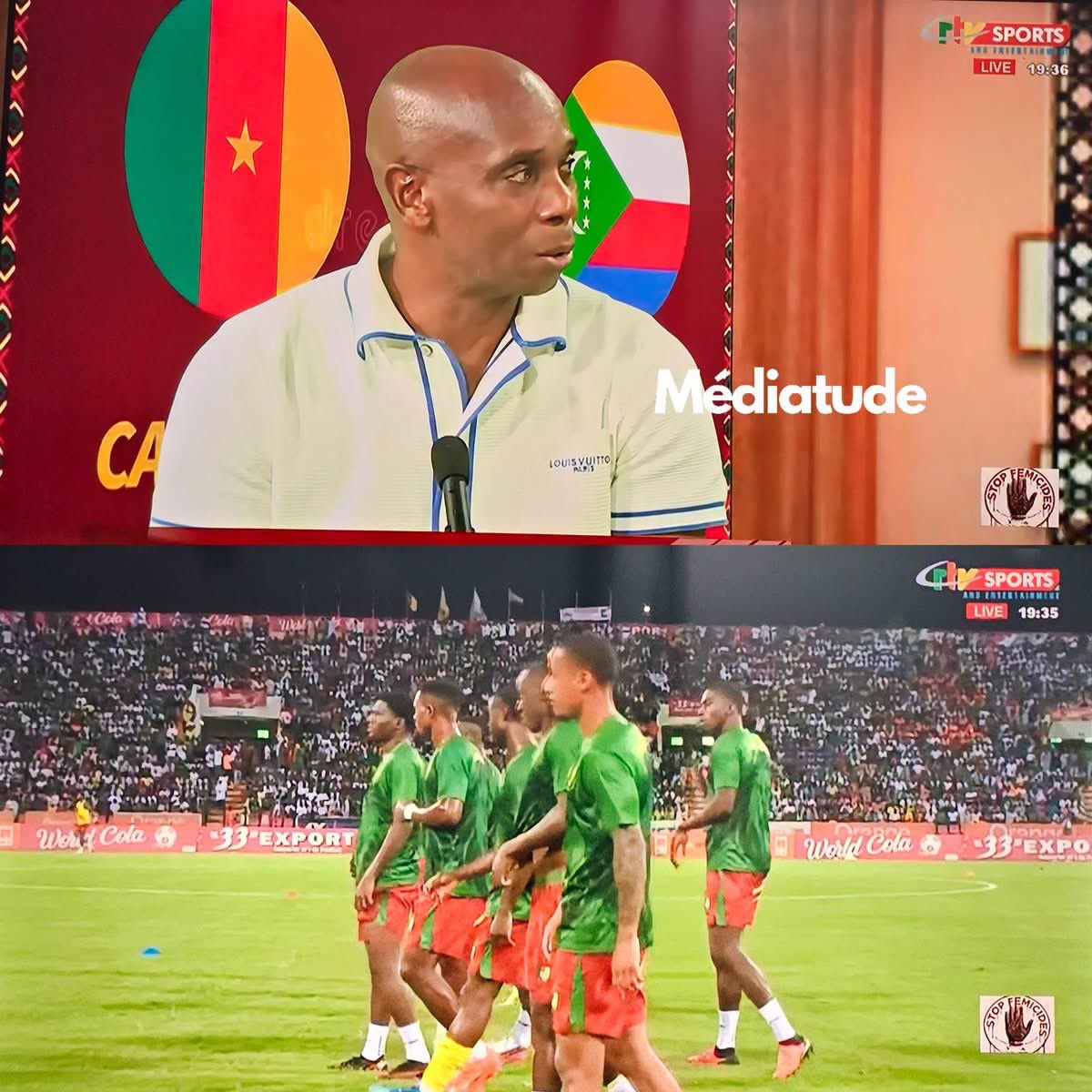lataniere237's tweet photo. 😅🇨🇲 MÊME BILL TCHATO NE RECONNAÎT PLUS LES LIONS !

🗣️ « Je viens de regarder quelques joueurs des Lions Indomptables en images et je n’en reconnais aucun. Ça me fait un peu rire. »

🎙️ Bill Tchato, lors de l’avant-match Cameroun 🇨🇲 – Comores 🇰🇲 sur CRTV Sports. https://t.co/gmJ1TM051Y