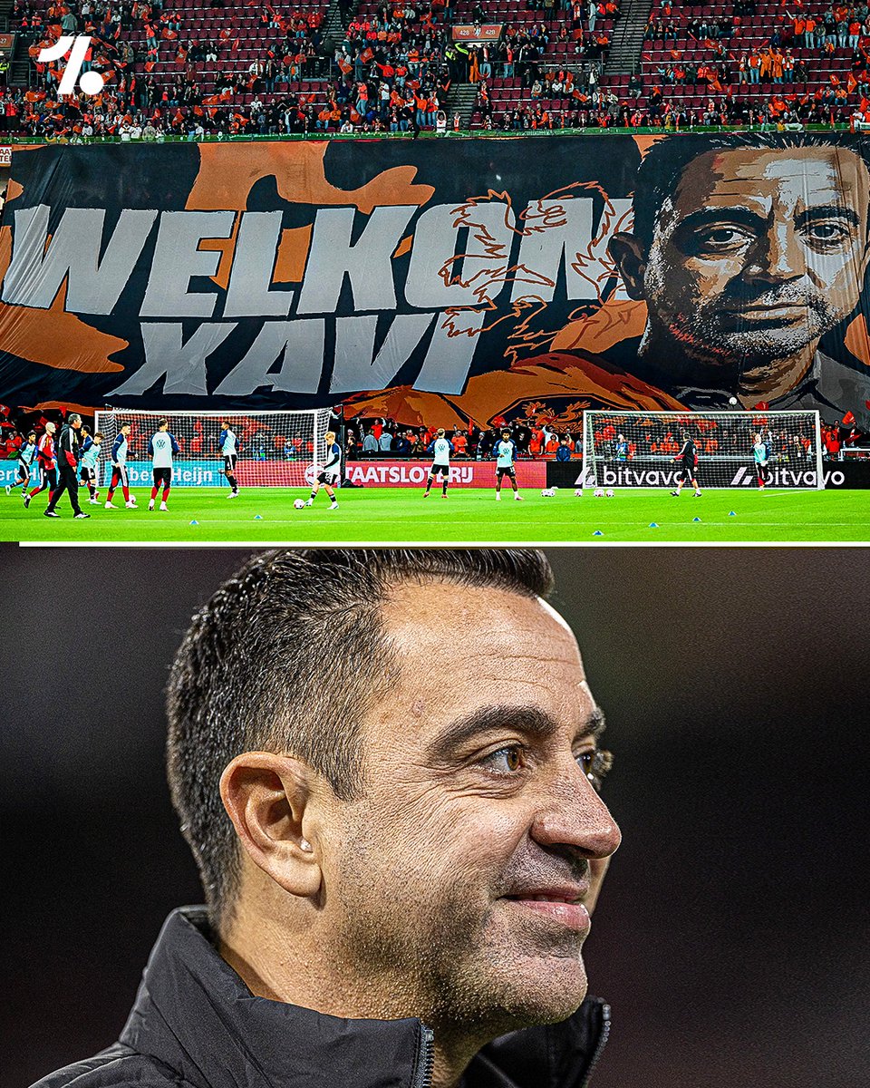 OneFootball's tweet photo. Welcome to The Netherlands, Xavi 🇳🇱 https://t.co/2uSFNQfflY