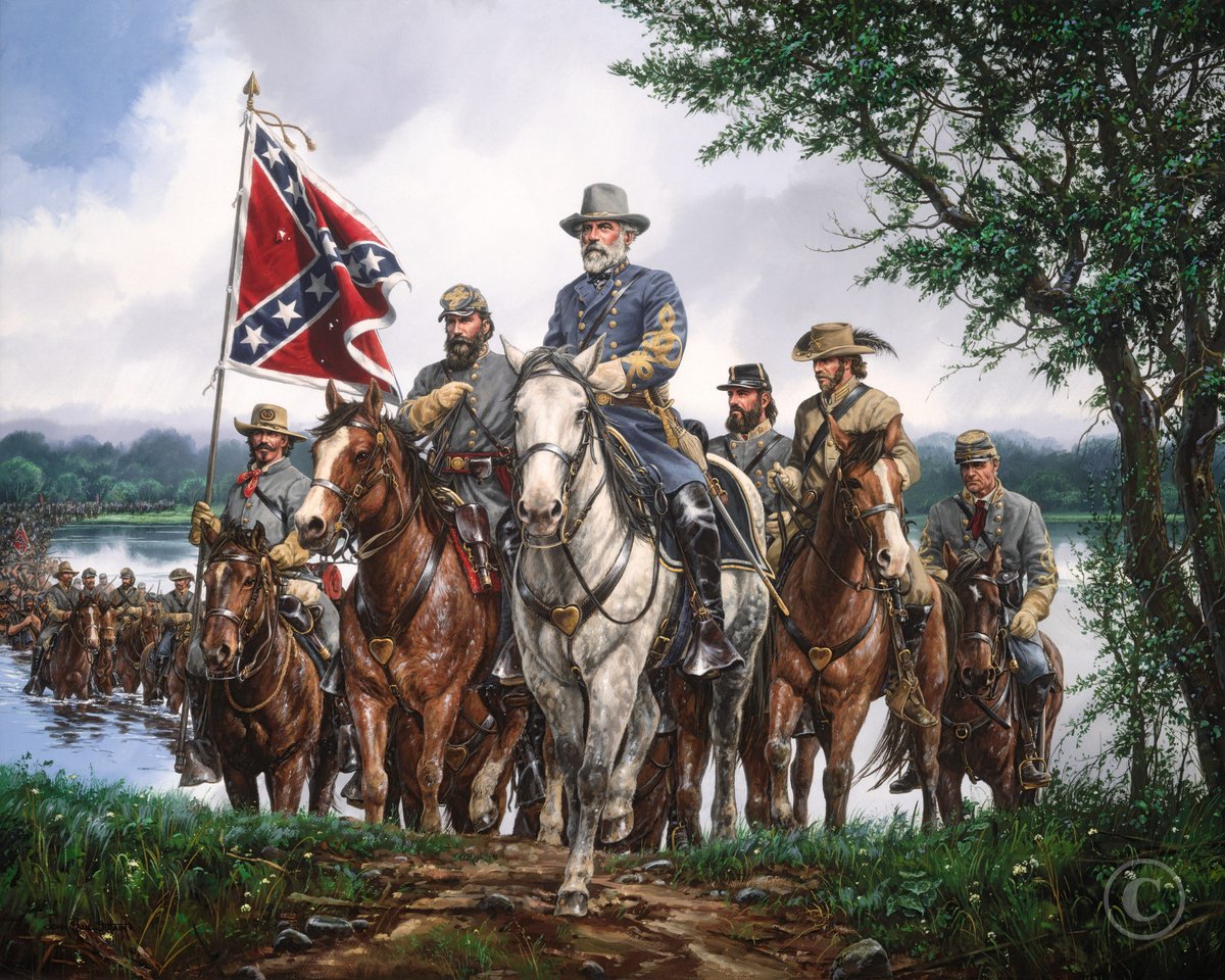 HistoryWJacob's tweet photo. Robert E. Lee is the only man in history offered command of the armies on both sides of a war.

April 18, 1861. Lincoln’s offered him the Union field army then being raised.
Lee declined that same day. He would not invade the South.

Two days later, he resigned his U.S. commission. Virginia had seceded and he took command of her troops.

The Confederacy then gave him what the Union had offered. 

In 1865 they made him general-in-chief.