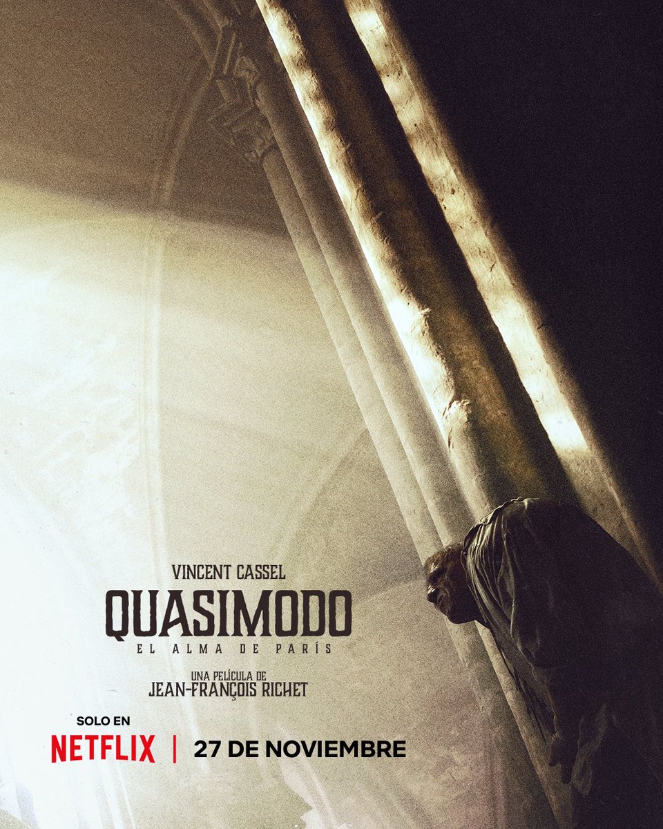 Así es 'QUASIMODO, EL ALMA DE PARÍS', protagonizada por Vincent Cassel. 
 Estreno en noviembre en Netflix.