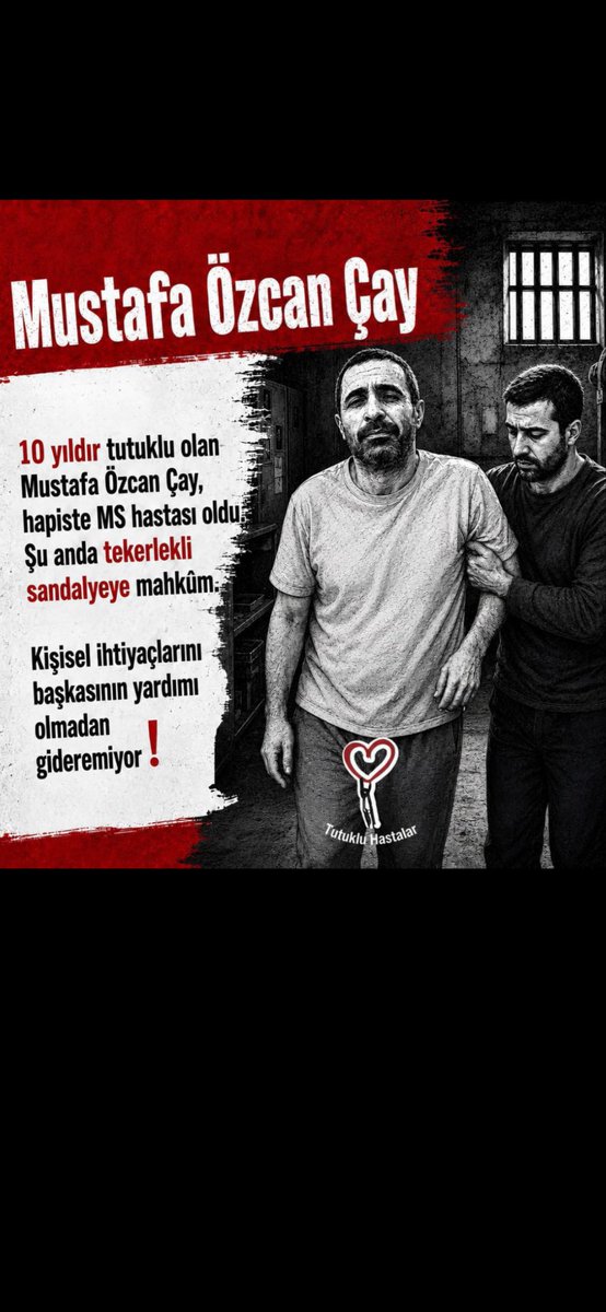 birhalicli's tweet photo. ŞU ETİKETE 1 EL ATALIM GÜZEL İNSANLAR 

Yaklaşık 10 yıldır cezaevinde tutulan Mustafa Özcan Çay, hapiste MS hastası oldu. Şimdi tekerlekli sandalyeye mahkûm edildi ve temel ihtiyaçlarını tek başına karşılayamıyor.

#ÇerçeveYasaGenişletilsin https://t.co/aU0DEaomZA