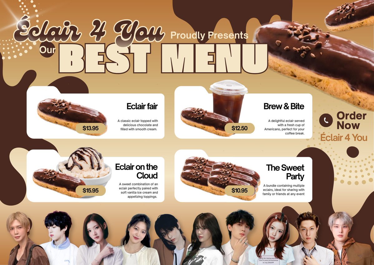 Bensozn's tweet photo. ⠀⠀ 
Rich cream, melted chocolate, golden layers, and a taste worth coming back for. 🐺🤎

É𝐜𝐥𝐚𝐢𝐫 𝟒 𝐘𝐨𝐮 is officially open. Take your pick from the menu, choose what catches your eye, and make it yours. No overthinking, just good taste served right. 🥐🍫🖤🔥
⠀⠀ https://t.co/wdicCJuDyW