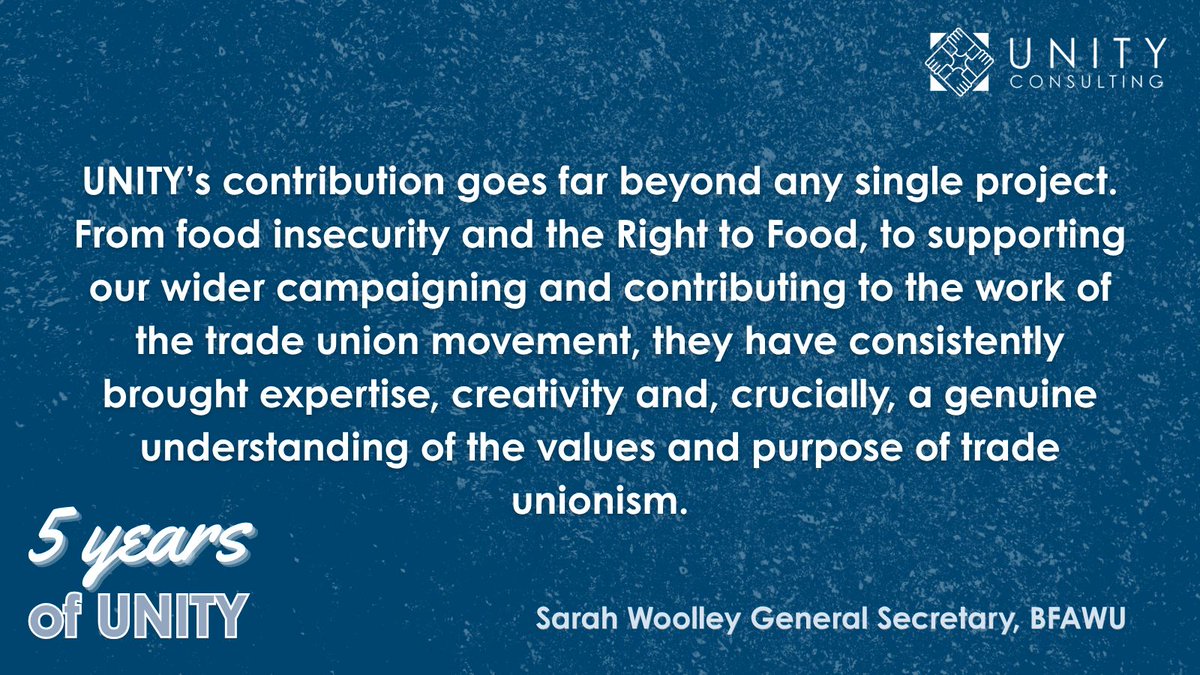 UnityConsults's tweet photo. We have worked with the @BFAWUOfficial  throughout the #5YearsOfUnity. Their leadership, staff team and members are the best of the union movement. https://t.co/SWOorRNcuH