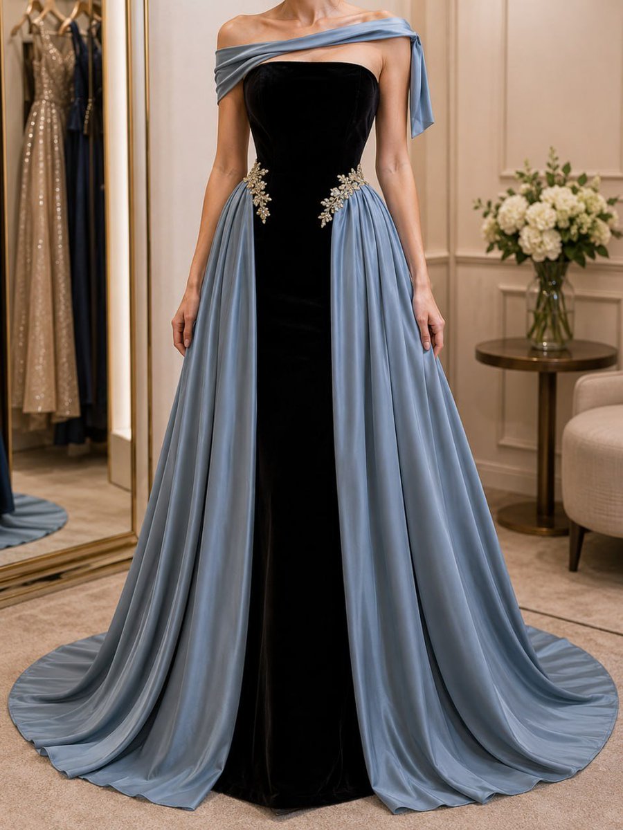 brenda34b's tweet photo. Elegant contrast in velvet &amp; silk ✨📷Where structure meets fluidity 🌠💫 a modern couture moment.  #Couture #EveningGown #FashionDesign #LuxuryFashion #DesignerDress #VelvetAndSilk https://t.co/6ara286RYU