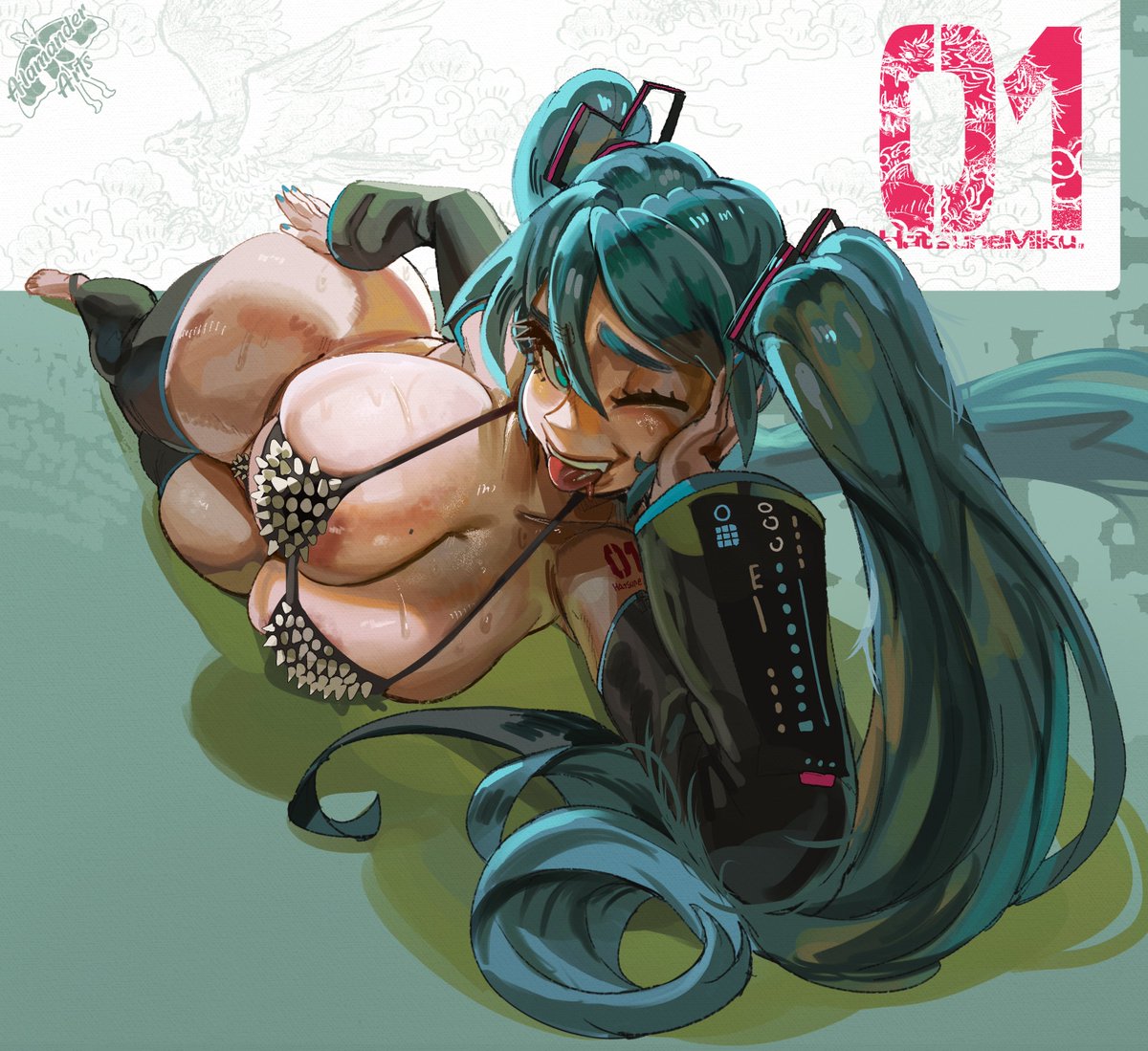 AlamanderArts's tweet photo. Spiky Miku https://t.co/HHGzqu4tS3