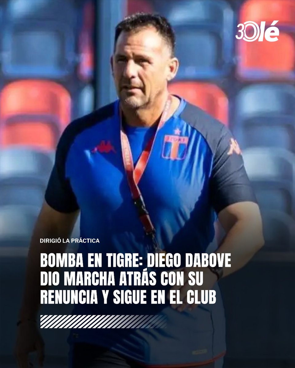 DiarioOle's tweet photo. 🚨DABOVE DIO MARCHA ATRÁS CON SU RENUNCIA Y SIGUE EN EL CLUB

👔 Luego de despedirse de los jugadores y la dirigencia, en menos de 24 horas el DT del Matador tomó la decisión de continuar al frente del plantel profesional

⚽️ De momento, lo concreto es que dirigió la práctica de este jueves y se espera que dé una conferencia de prensa en las próximas horas, donde podría confirmar su continuidad

🗣️ Según informaron fuentes cercanas al club, el cambio de rumbo en la decisión de Dabove habría tenido que ver con un fuerte respaldo del plantel y una charla con la dirigencia