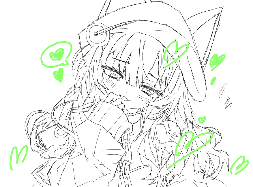 reychell272727's tweet photo. るるねーーー！に見えるかな。　何年かぶりに液タブ起動させたよ　おまけの猫もつけとくね。
#VRChat #Rurune3D https://t.co/FVthjp9byJ