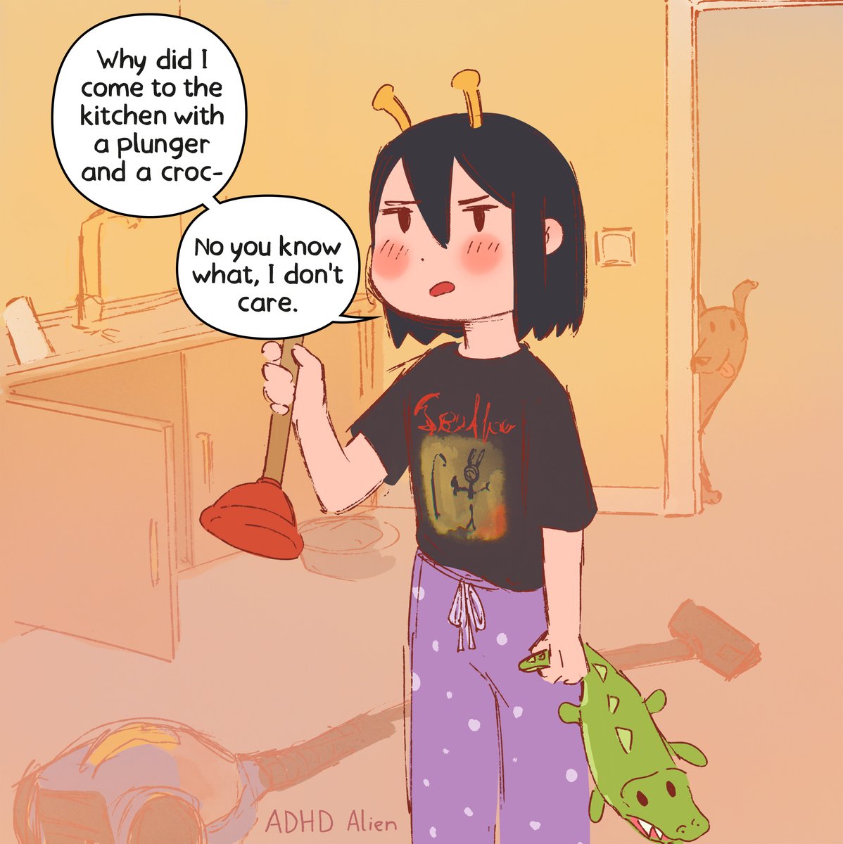 ADHD_Alien's tweet photo. Was going to make a comic about a funny ADHD situation but you know what, it wasn't funny and I cried because I'm just so exhausted before the day even starts https://t.co/loikOmSJhY