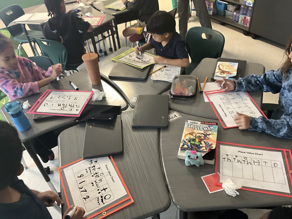 AaronDaffern's tweet photo. 3rd grade students at @KramerDISD are using a place value chart to write numbers in expanded form and expanded notation! @JettKirsten @Region5_DISD @DrElenaSHill @Dallasacademics @disdstemmath https://t.co/XgYOYfxc8b