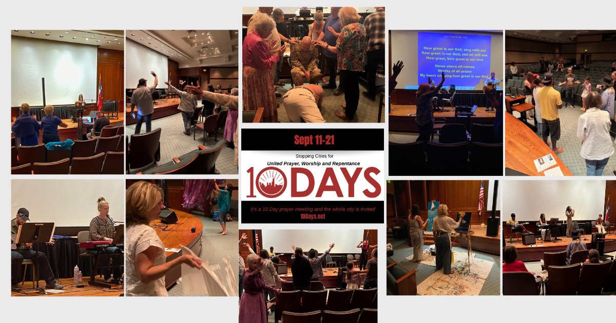 Luke418Ministry's tweet photo. 10 Days 2026 Recap

Day 1 Kira Fontana poured out sheer Joy to open the event on the Feast of Trumpets!!  Many prayers and declarations shifted the atmosphere to make way for the King!

Day 2 Kirbyville, Jasper House of Prayer trio led worship and prayer.   Many decrees, declarations, and prayers for ATX, Texas and Holiness!!!  Asia was blessed!!! It seemed there were angels everywhere joining in with the JHOP trio!!!!  Click here to read more>>> https://t.co/52ny2Am6L3

#10Days #RevivalATX #Worship