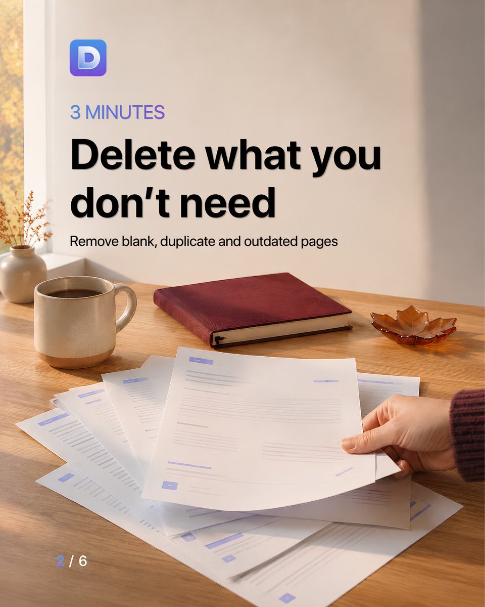 DeftPdf's tweet photo. Start fall with one cleaner PDF. π
Delete extra pages, combine and reorder your packet, compress the finished copy, and use PDF/A π
Declutter your PDFs in 15 minutes at https://t.co/TsLYhGnEFN
#FirstDayOfFall #PDFDeclutter #PDFTools #DigitalOrganization #DeftPDF https://t.co/58rrJdDzCv
