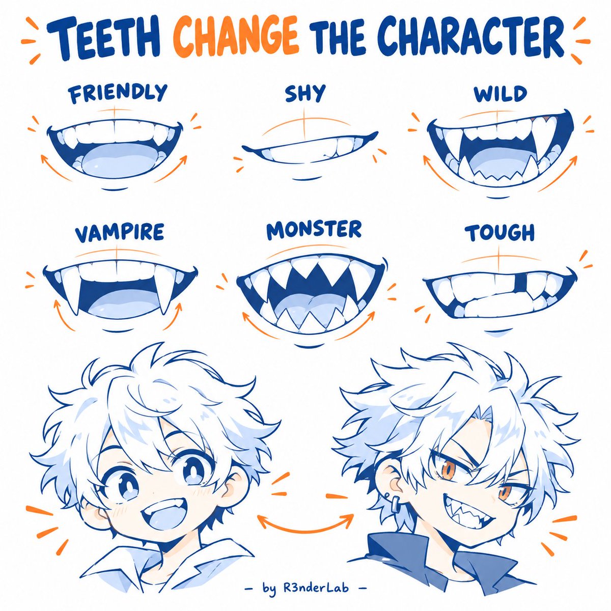 R3nderLab's tweet photo. Change the teeth, change the character. https://t.co/Ju5hhmaGqN