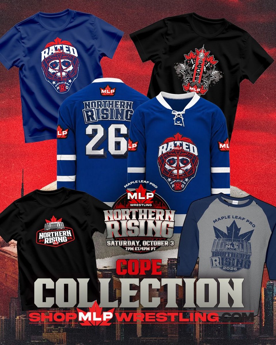 MapleLeafPW's tweet photo. The @RatedRCope Collection is available now on the official Shop MLP Website! Gear up for Northern Rising with these exclusive items!! #MLP

Click the link below to shop now!
https://t.co/3Phh7VMQiQ https://t.co/1g2SIKPgRy