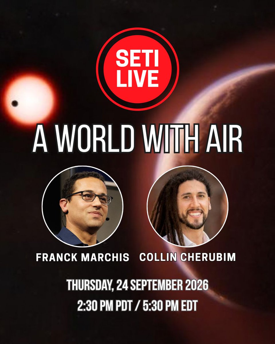 SETIInstitute's tweet photo. 🌎 A rocky world in the habitable zone has an atmosphere.
For the first time, astronomers have detected an atmosphere around a rocky planet orbiting in another star’s habitable zone.
What does this discovery tell us about LHS 1140 b — and the search for potentially habitable worlds beyond our solar system?
🔴 TODAY at 2:30 pm PDT, @AllPlanets talks with lead author Dr. Collin Cherubim on SETI Live.
Watch live and bring your questions!
🔗 https://t.co/06L4bY33d7
#SETILive #Exoplanets #Astrobiology #Astronomy #SETIInstitute