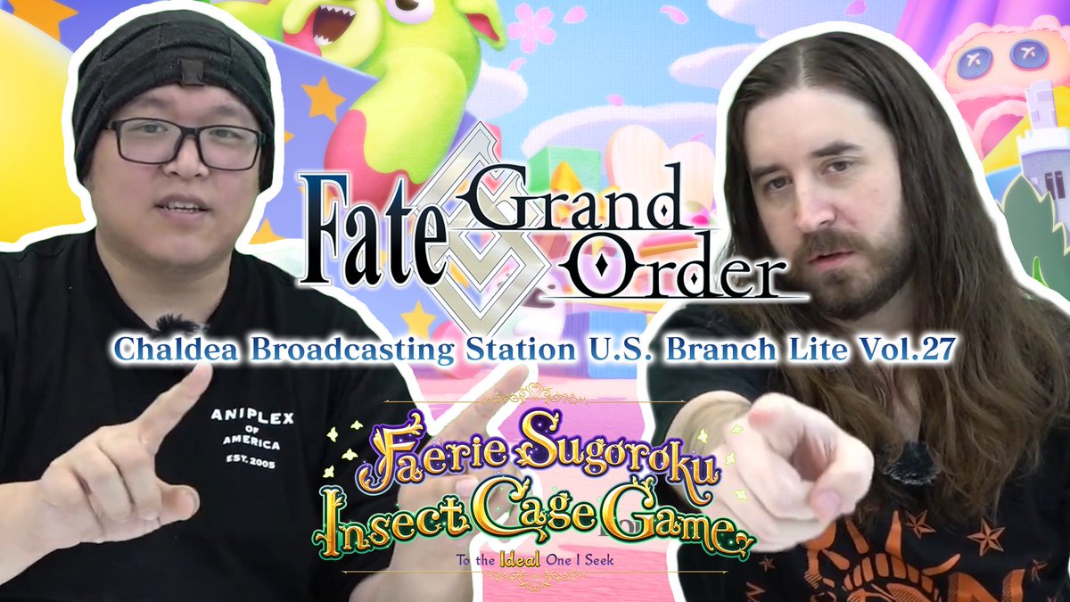 FateGO_USA's tweet photo. Chaldea Broadcasting Station U.S. Branch Lite Vol. 27 is today! Albert Kao and Michael Casamento are ready to share exciting details for Faerie Sugoroku Insect Cage Game - To the Ideal One I Seek!

📺 https://t.co/vVOYAKaMrx
🕓 6PM PT

#FateGOUSA https://t.co/NJqwgZ1Y0W