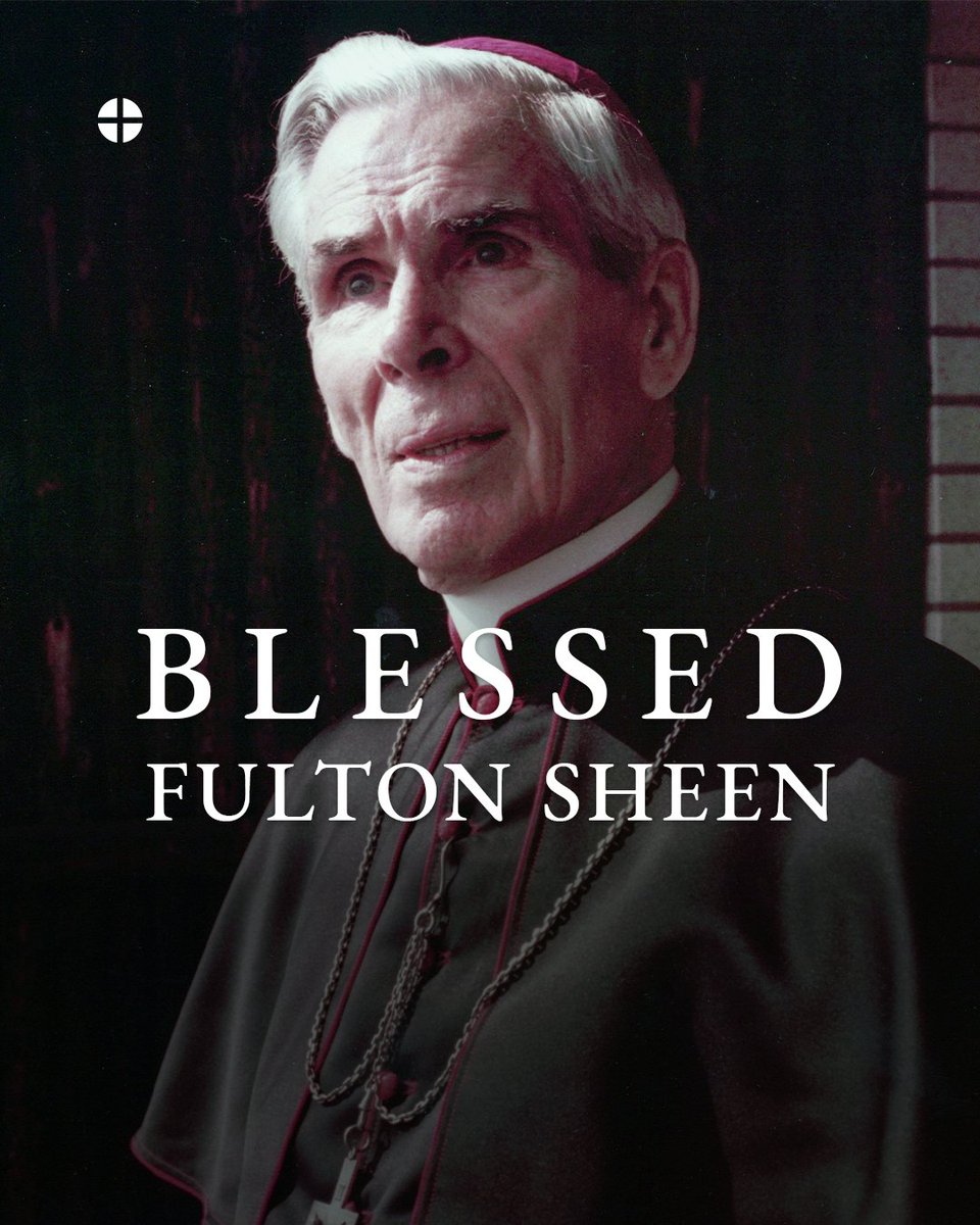 USCCB's tweet photo. Today the Church celebrates Blessed Fulton J. Sheen. Through radio, television, and a life of prayer, he brought the Gospel into millions of homes. Blessed Fulton Sheen, pray for us. https://t.co/kNGNhoWr6n