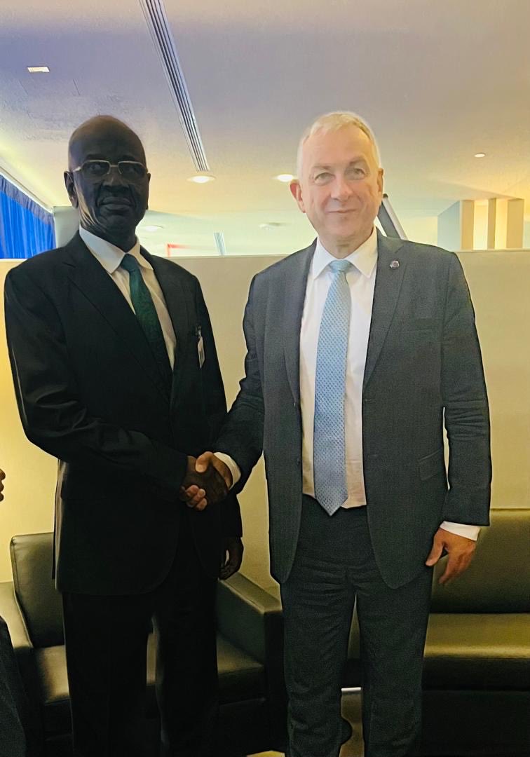 MS_Merzoug's tweet photo. On the margins of the 81st session of the United Nations General Assembly, I met with H.E. Mr. Jozef Síkela, European Commissioner for International Partnerships.
Our discussions focused on the cooperation and partnership relations between Mauritania and the European Union, as well as ways to further strengthen and develop them in pursuit of our shared interests.
We also exchanged views on a number of issues of common interest.
H.E. Mr. Síkela reaffirmed the European Union’s commitment to strengthening and expanding the scope of cooperation with Mauritania, and reiterated its commitment to financing and implementing the high-voltage electricity transmission line project linking Nouakchott and Néma within the established timeframe.