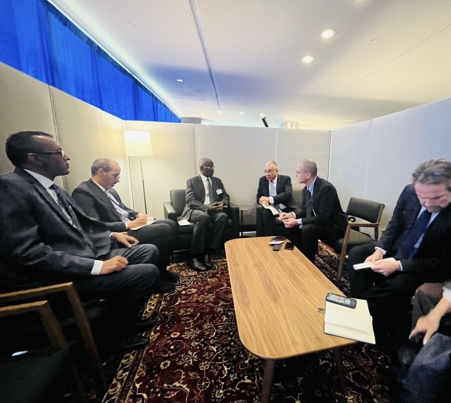 MS_Merzoug's tweet photo. On the margins of the 81st session of the United Nations General Assembly, I met with H.E. Mr. Jozef Síkela, European Commissioner for International Partnerships.
Our discussions focused on the cooperation and partnership relations between Mauritania and the European Union, as well as ways to further strengthen and develop them in pursuit of our shared interests.
We also exchanged views on a number of issues of common interest.
H.E. Mr. Síkela reaffirmed the European Union’s commitment to strengthening and expanding the scope of cooperation with Mauritania, and reiterated its commitment to financing and implementing the high-voltage electricity transmission line project linking Nouakchott and Néma within the established timeframe.