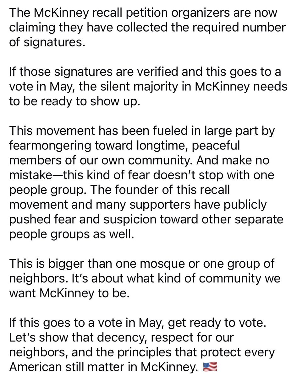 JaredCTye's tweet photo. Hate has no home in McKinney.  

@McKinneyRecall @SelfForCongress @KeresaForTexas https://t.co/vCAdGsNAUx