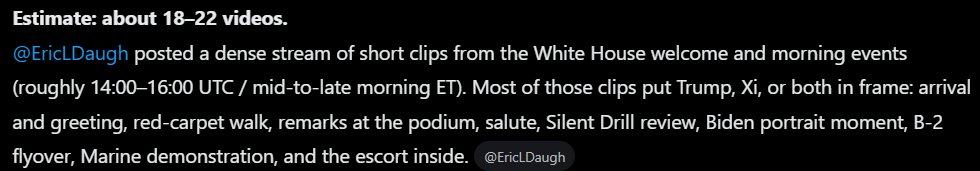 EricLDaugh's tweet photo. @brianstelter I mean, this is laughable.

I have posted around TWO DOZEN videos of Trump's live events with Xi today and MANY accounts have done the same, it's not just me

Across all of our accounts doing this, MILLIONS of views.

We don't need CNN! https://t.co/4fNSe0MQjl
