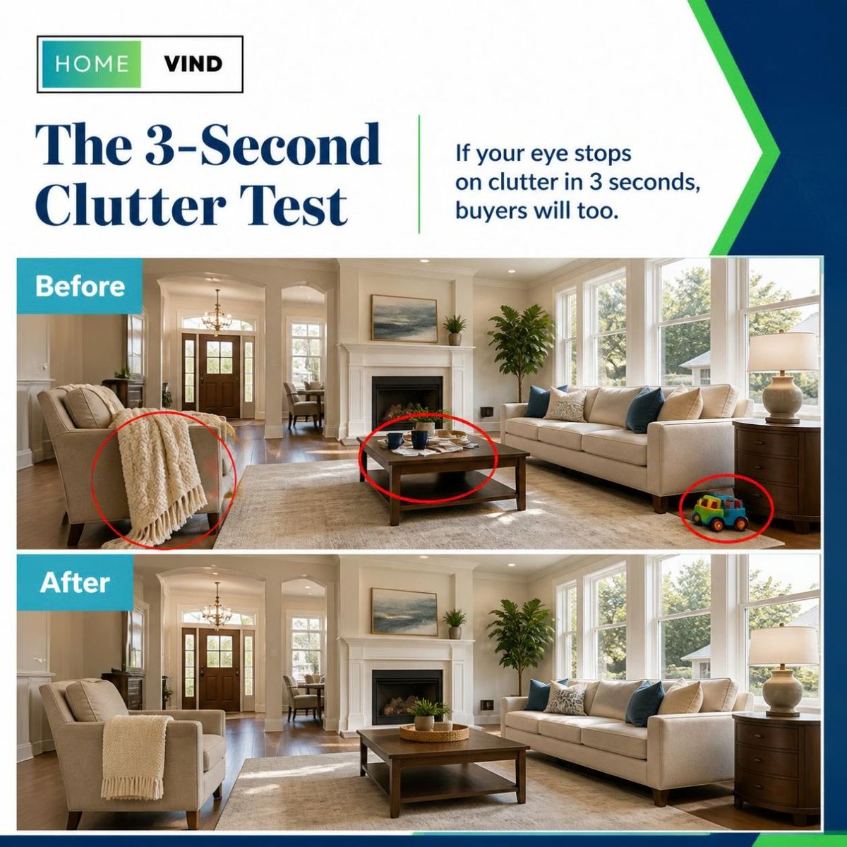 HomeVind's tweet photo. If your eye stops on clutter in 3 seconds, buyers will too. https://t.co/9raOSJu8zL
#FSBO #ForSaleByOwner #HomeSellingTips #SellYourHome #RealEstate#HomeSellingProcess #Homeowners #FloridaHomes #Homevind #RealEstateMarketplace #RealEstateAdvertising #RealEstateMarketing #listings https://t.co/GU32nseKQa