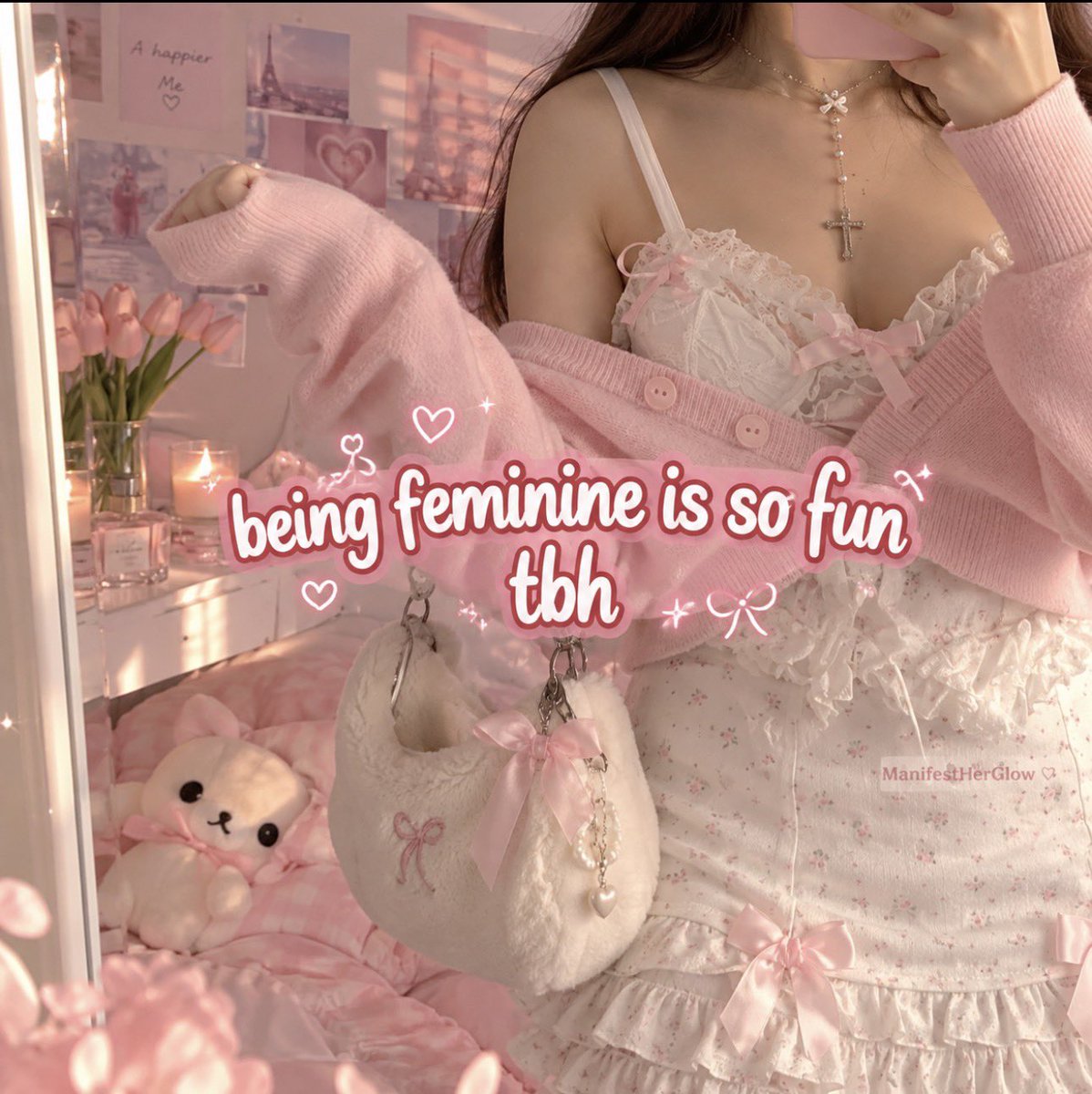 ManifestHerGlow's tweet photo. Being a girl is literally the cutest thing ever 🎀😭💕 https://t.co/dctEtc26Nz