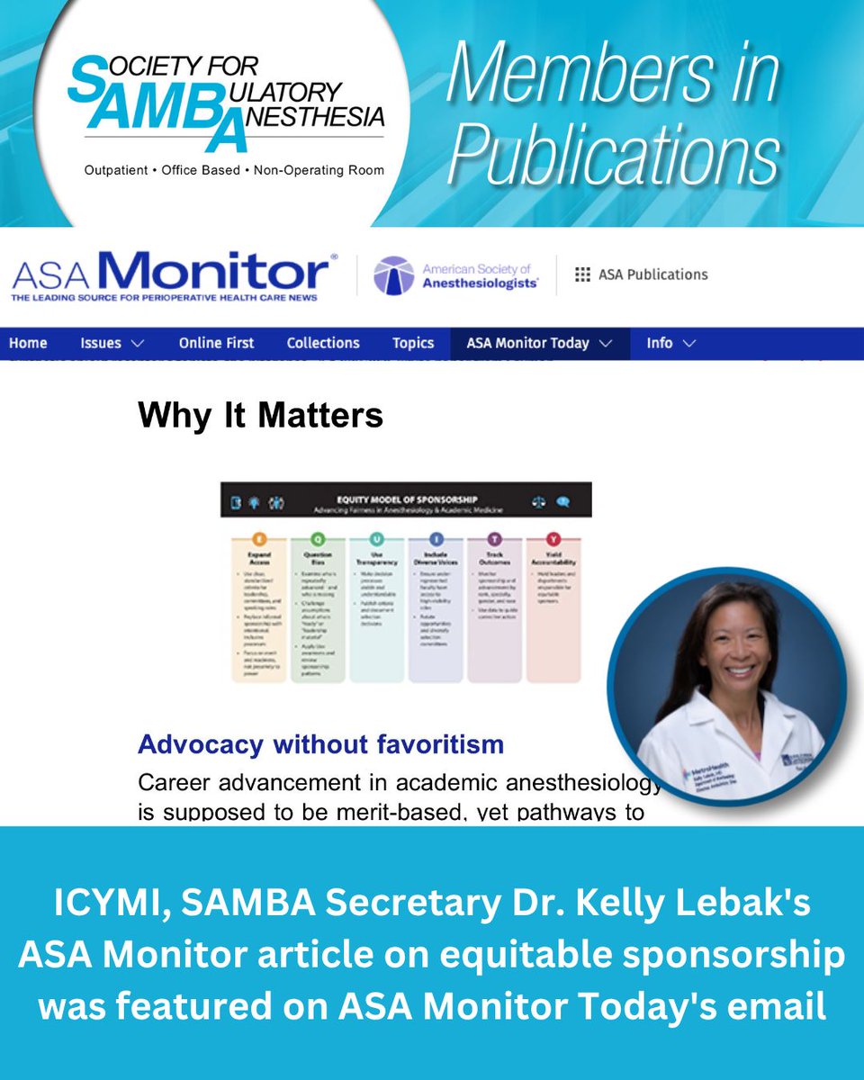 sambahq's tweet photo. ICYMI, SAMBA Secretary Dr. Kelly Lebak's ASA Monitor article on equitable sponsorship was featured on ASA Monitor Today's email https://t.co/9RRUZZ94By