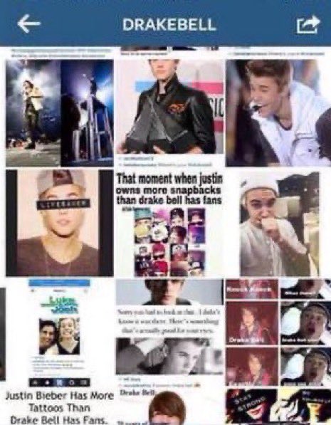 firtsplaice's tweet photo. e quando as beliebers hackearam o instagram do drake bell e encheram de coisas do justin no feed depois ele ficou dizendo que queria que as beliebers fossem extintas kkkkkk e logo dps o justin ofuscou a a festa de lançamento do album dele, dia icônico https://t.co/GtI2Hc6Jld