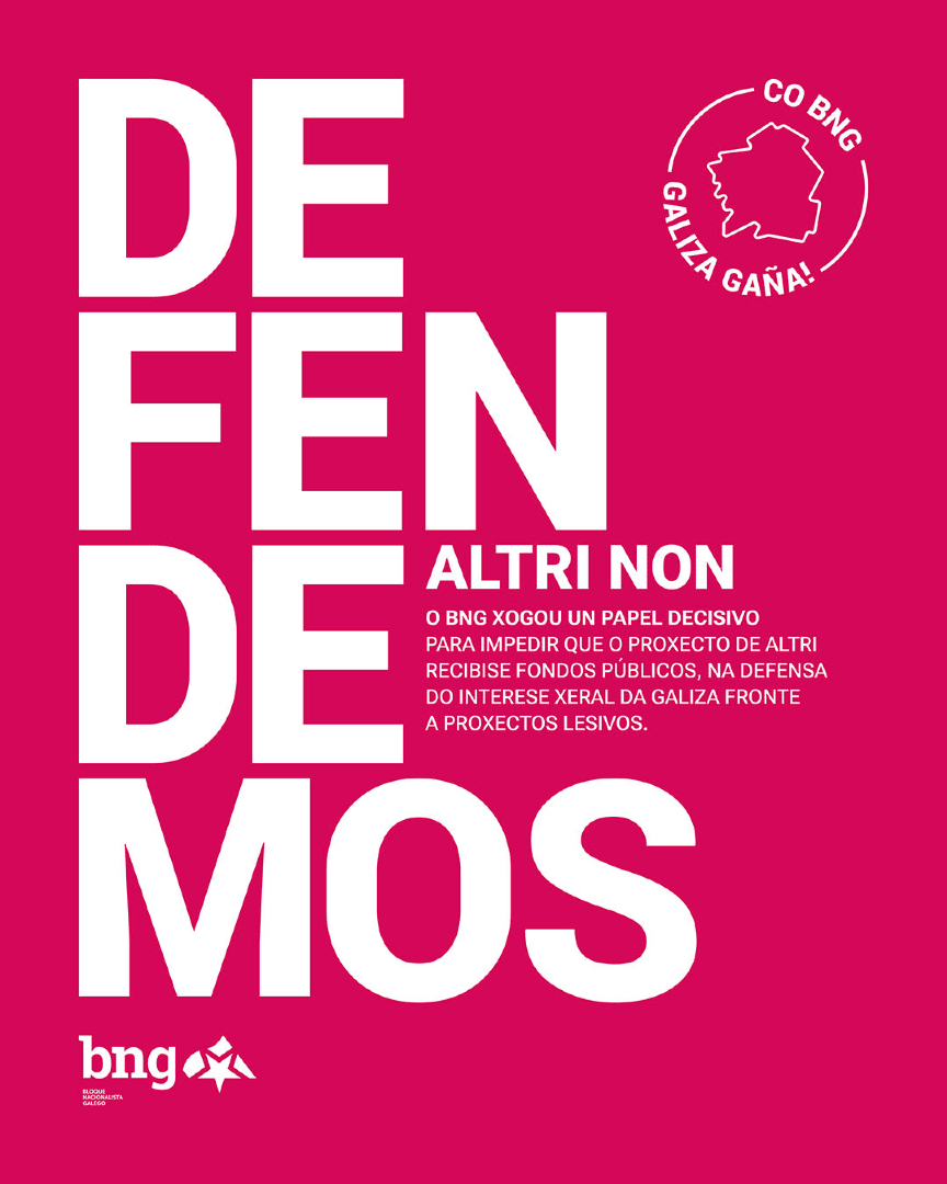 obloque's tweet photo. DEFENDEMOS: ALTRI NON!
O BNG xogou un papel decisivo para impedir que o proxecto de ALTRI recibise fondos públicos na defensa do intereses xeral da Galiza fronte a proxectos lesivos.

Co BNG, Galiza gaña! https://t.co/KBi62YIY9P