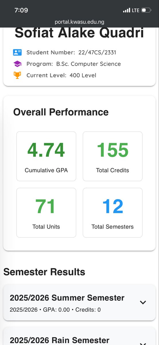 q_sofiat's tweet photo. My final results came out last weekend and I’ve been reflecting on my journey. It wasn’t easy, but  Alhamdulillah. I’m genuinely proud of how far I’ve come🤍🎓. I’m also currently open to fully funded scholarship and other opportunities that will help me grow academically and pro https://t.co/hJy3byAO7u