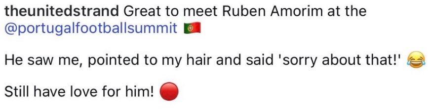 Jerrankingmedi9's tweet photo. Look what United strand posted after meeting Amorim 

Amorim had to remind him of his hair 😂 https://t.co/MOI1dBbGsW