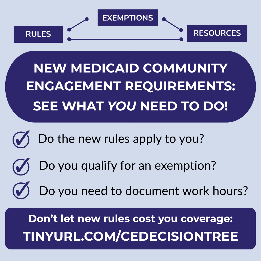 kyvoices4health's tweet photo. Big changes are coming for Medicaid. New “community engagement” rules mean more paperwork and eligibility checks for some members. KVH’s new decision tree walks you through what matters most so you won't end up losing your coverage to red tape. Try it now: https://t.co/HD99q7ZQDW https://t.co/Cz661G2EaQ