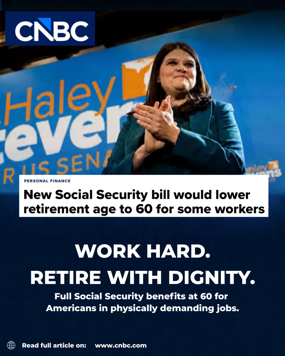 RepHaleyStevens's tweet photo. Michiganders who work physically demanding jobs shouldn’t have to choose between their health and the retirement benefits they’ve earned.

My Blue Collar Social Security Fairness Act would allow eligible workers to receive their full Social Security benefits at 60. https://t.co/2S0THG6VJ5