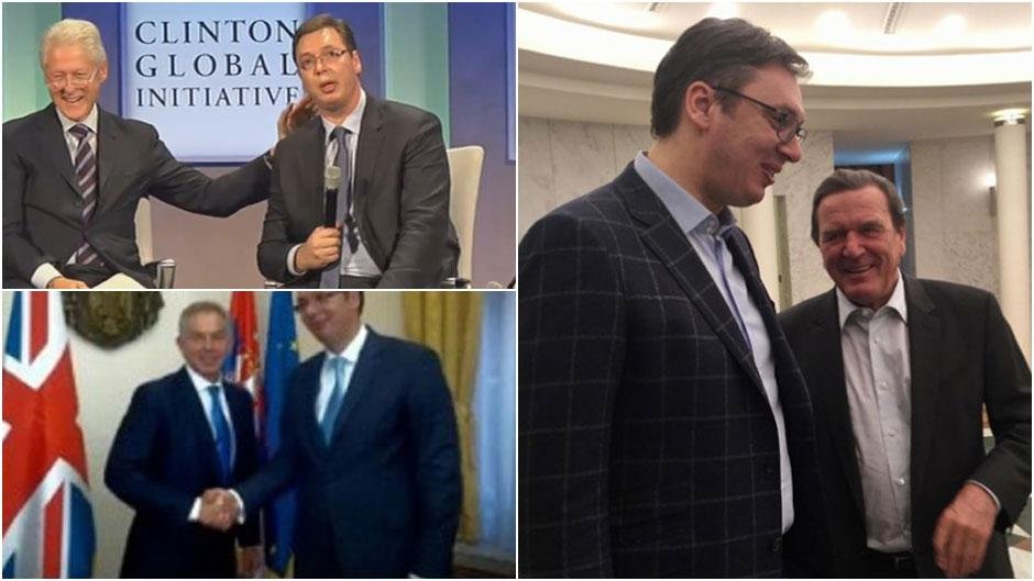 Jonioaxvu's tweet photo. @TsarOfSlavs @Petrit Serbia's president with those who pounded Serbia for 78 days. All these photos taken after the war. https://t.co/hgDLYK8rwU