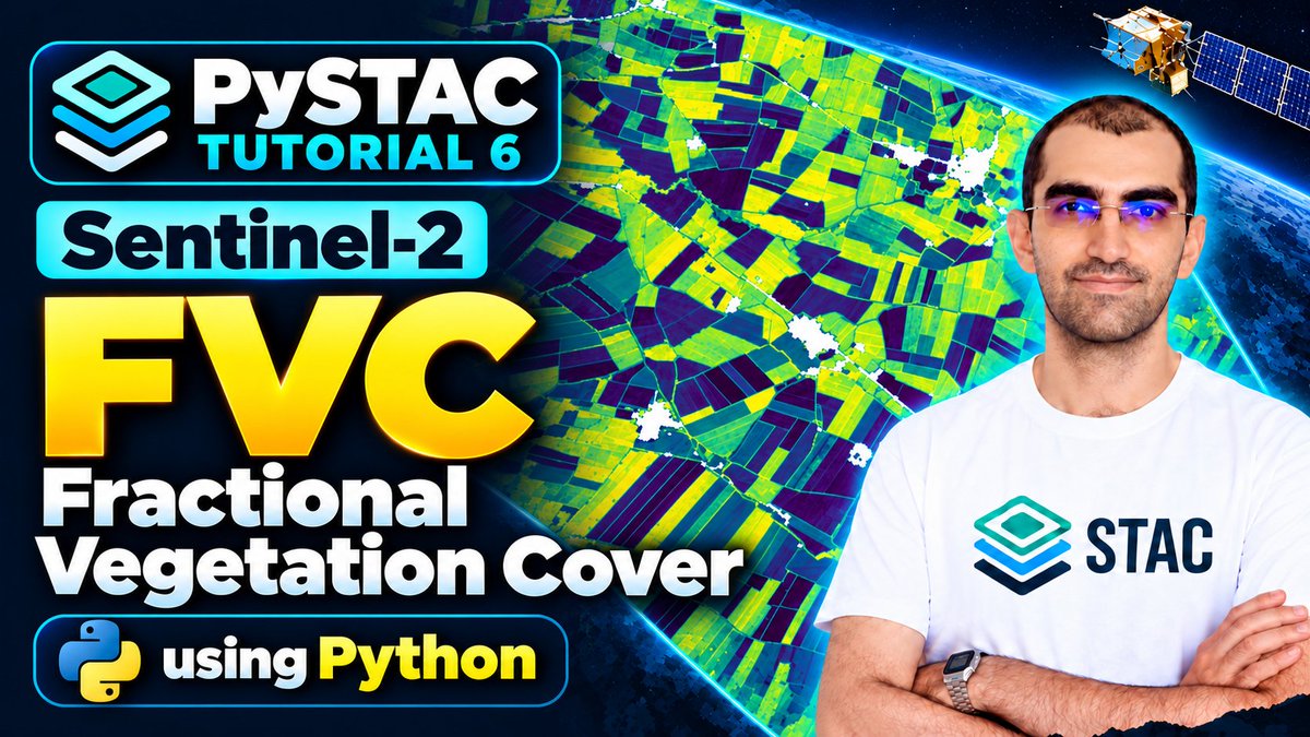 Enginn3r's tweet photo. PySTAC Tutorial-6 Published: Sentinel2 Fraction of Vegetation Cover (FVC) Analysis in Python
Video Link: https://t.co/NOtRWpEqMG
#RemoteSensing #EarthObservation #Sentinel2 #Python #PySTAC #Geospatial #VegetationMonitoring #FractionalVegetationCover https://t.co/8Fm3mCfllp