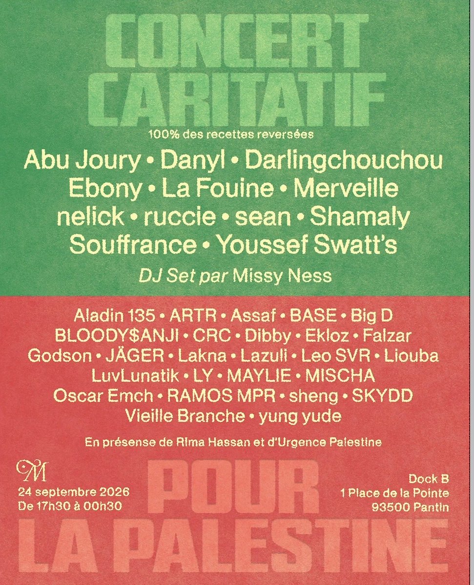 RimaHas's tweet photo. Ce soir à Paris, 30 artistes sont réunis pour la Palestine https://t.co/35VASTWIBb