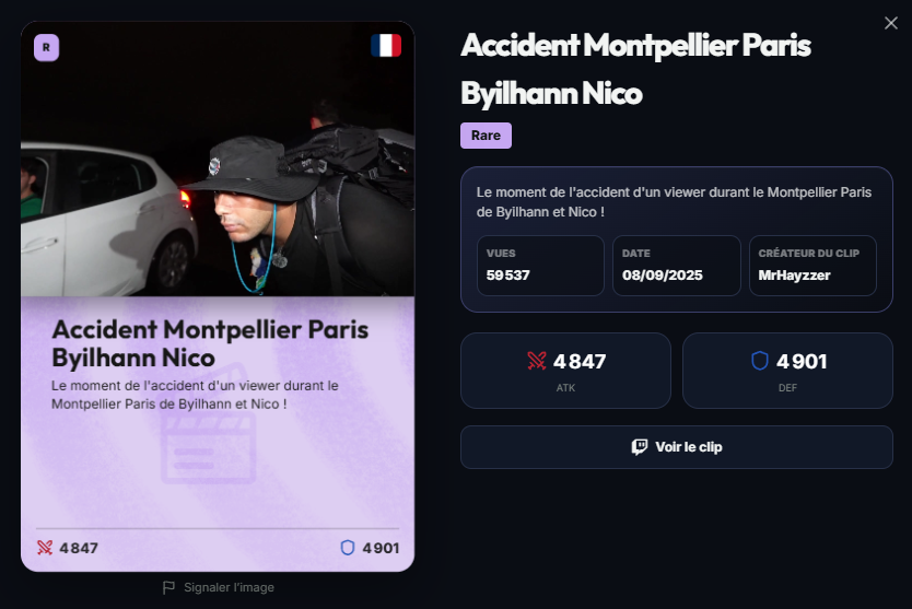 StreamsMasters's tweet photo. Pourquoi s'arrêter aux streamers quand on peut collectionner l'histoire d'Internet ?

Les clips les plus populaires débarquent ! 🎬

Tentez de packer des moments cultes comme l'accident de Joyca au GP Explorer, le sacre de M8, ou la carte Légendaire du don de Ninja au ZEvent 👇 https://t.co/I3cQFZE08r