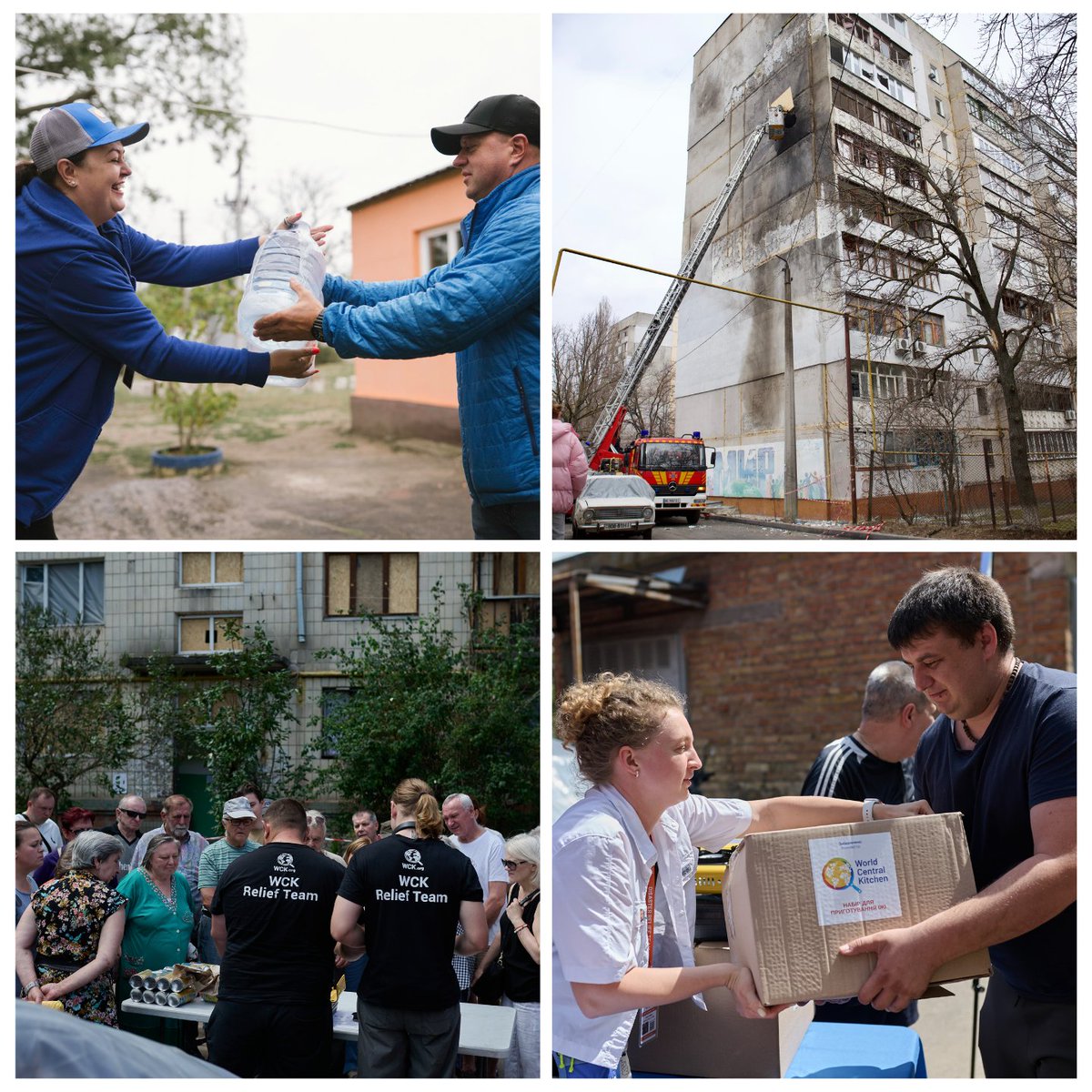 WCKitchen's tweet photo. Attacks on civilians in Ukraine are increasing and the number of displaced people is rising.

Your support fuels warm meals and equips Ukrainian families with the resources they need to cook for themselves. Donate now.