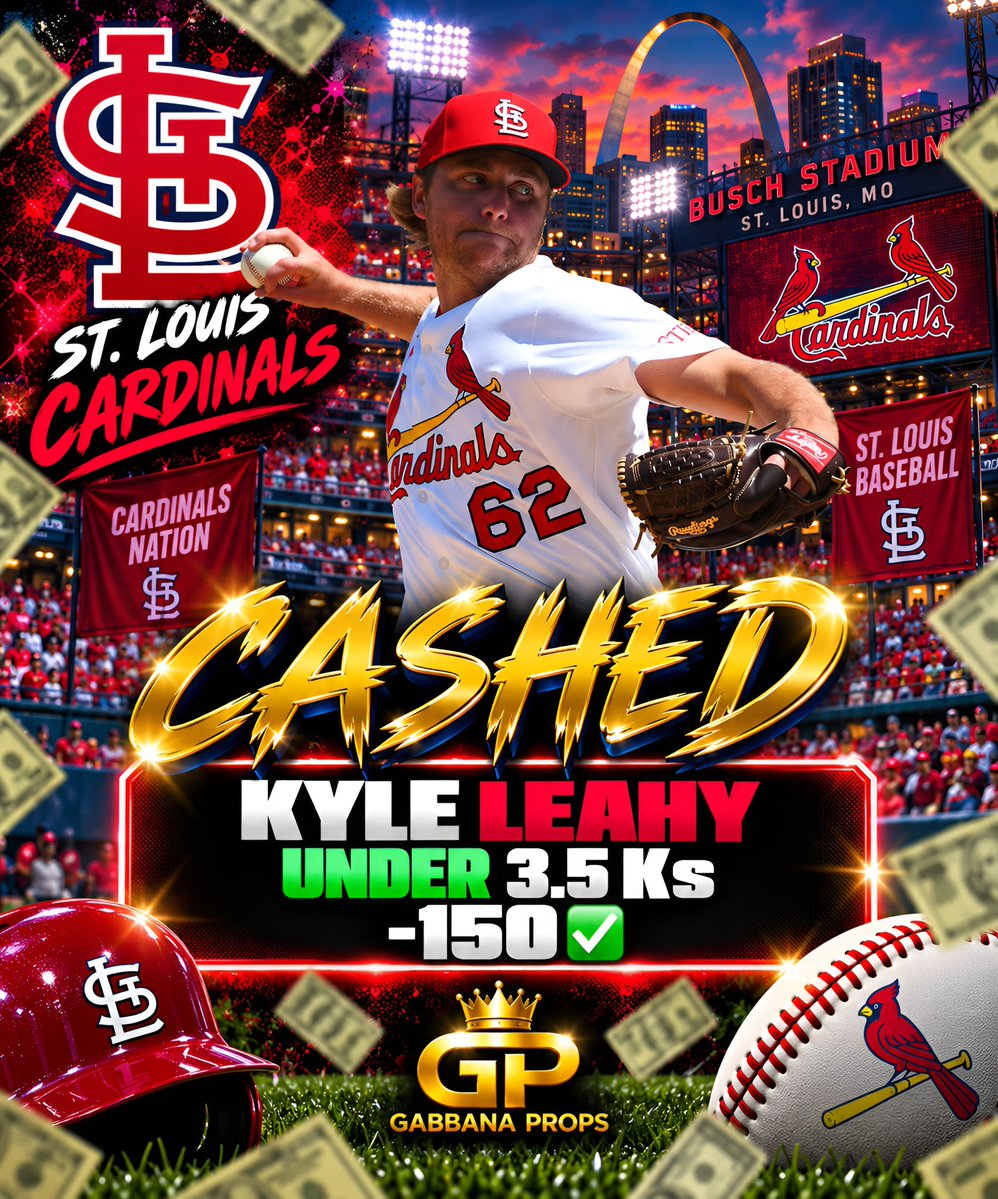 GabbanaProps's tweet photo. ✅ | Kyle Leahy #STLCards under 3.5 Ks 

💚 and follow if you tailed! https://t.co/PthsYyWYxB