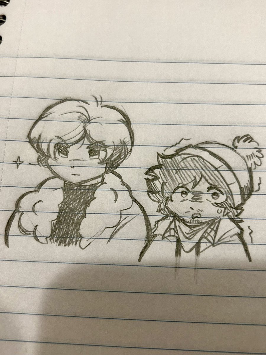 Bonappatiti's tweet photo. Bryan and Leon sketch during my class lecture 

#bryeon #residentevil https://t.co/l6nUPjX8uf